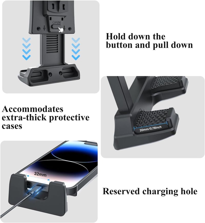 OHLPRO Car Tablet Holder - Heavy Duty Drill Base, Tablet Mount for Truck Compatible with iPad Samsung Tab 5"-13" Tablets and Phones, iPad Stand for Wall/Business/Vehicle/Desktop, etc. - Image 5